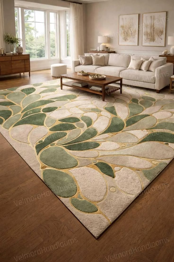 Abstract Leaf Design Carpet