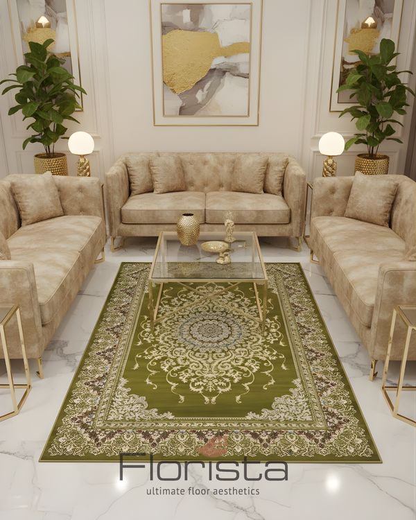 Green Vintage Medallion Carpet